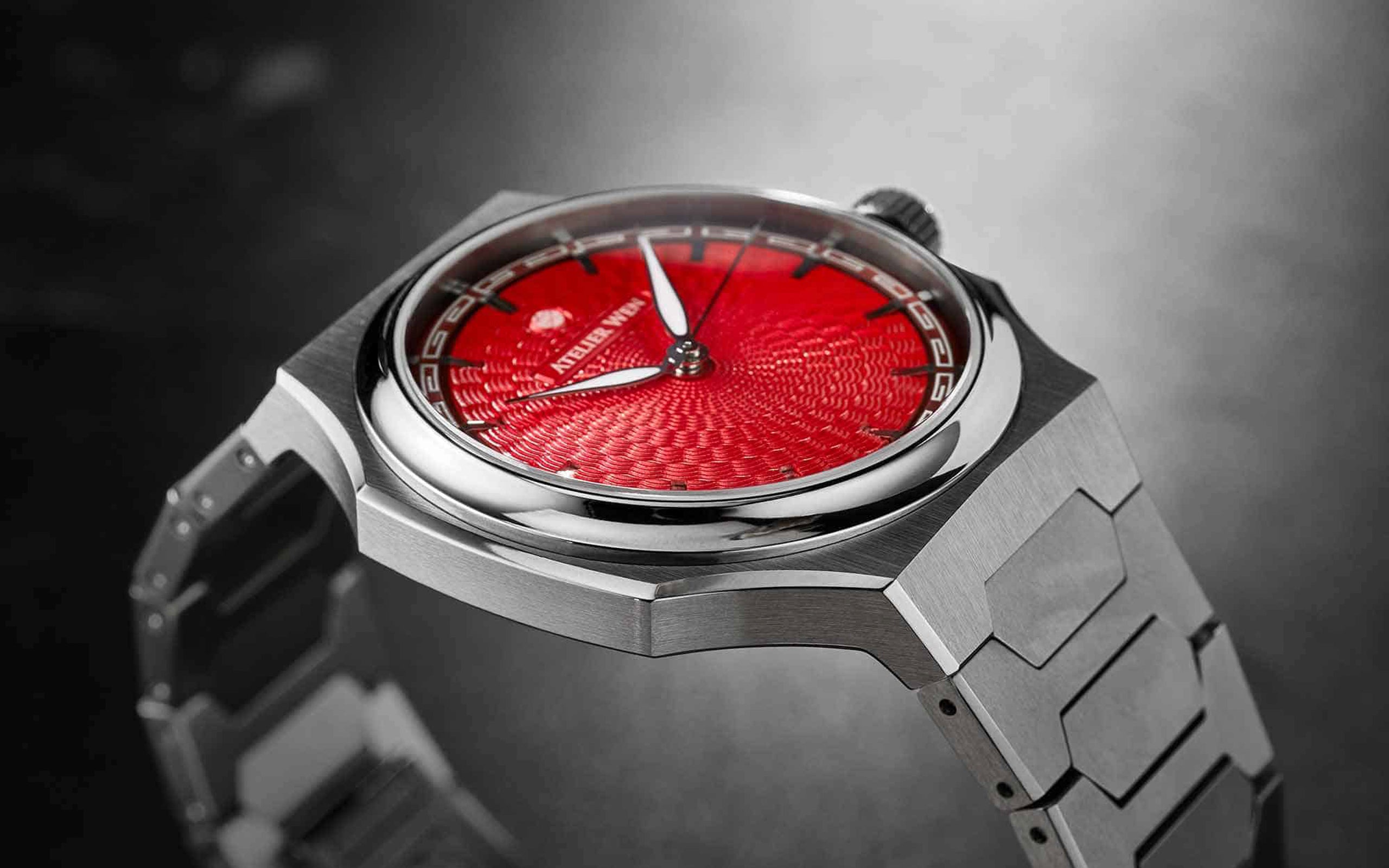 Atelier Wen and Revolution Collaborate on a Limited Edition Perception with a Bright Red Dial and Hand Applied Guilloche Pattern